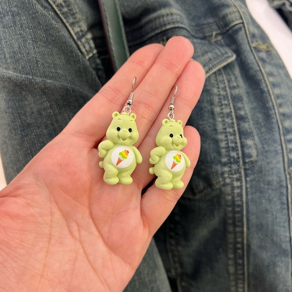 Rose Pink earrings Care Bears Inspired earrings bear rainbow care bear Hot Pink - Picture 14 of 14